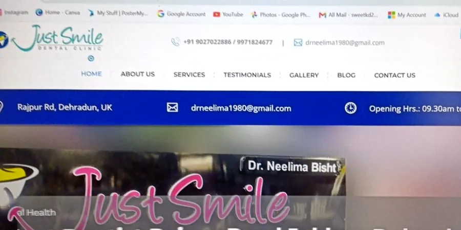 Just Smile Dental Clinic Website Screenshot